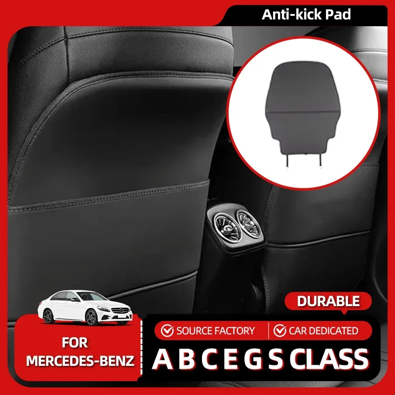

Interior Stickers Car Seat Back Anti-kick Pad For Mercedes Benz A B C E G S Class GLC GLB GLE GLS CLA W213 Full Surround Leather