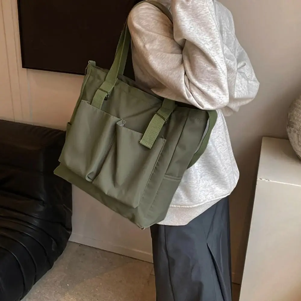 

Tote Purse Waterproof Canvas Bag Korean Bucket Tote Bag Casual Large-Capacity Canvas Basket Student