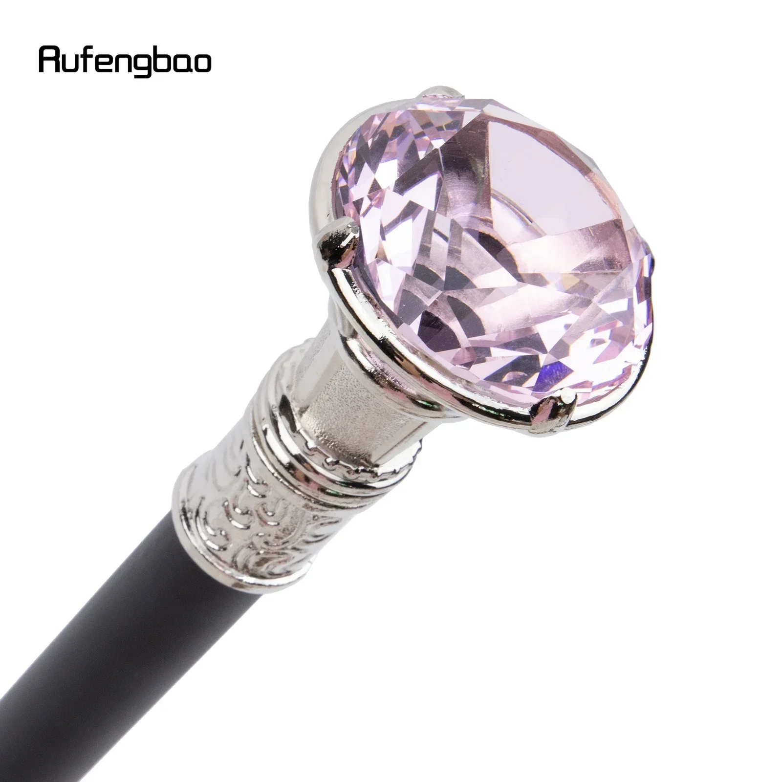 ピンクダイヤモンドタイプ ホワイト ウォーキングスティック ファッション装飾杖 紳士用 パフォーマンスステージ杖 93cm