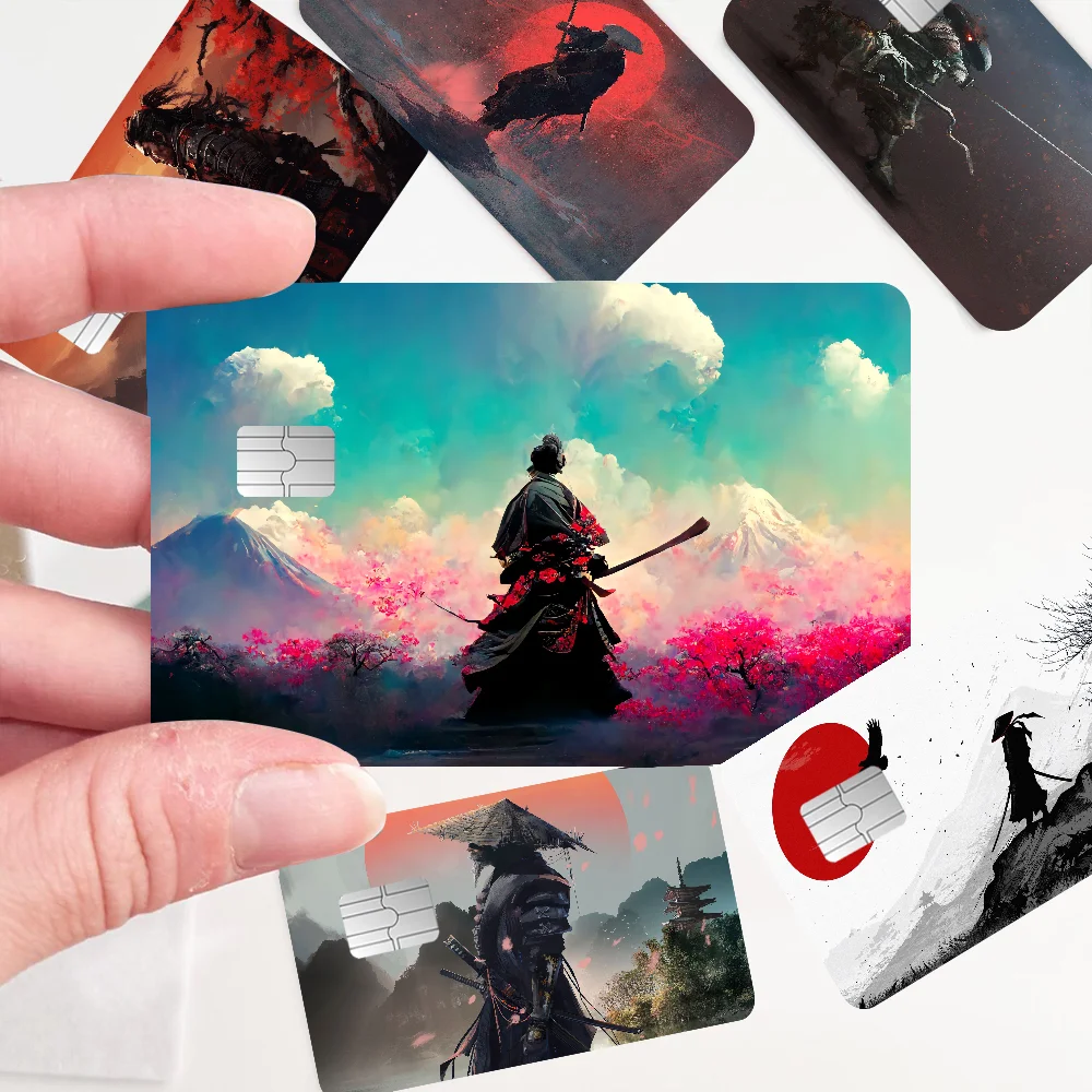 

Japanese Samurai Warrior Credit Card Stickers For VISA Bank Card Transportation Card Waterproof Sticker Anti-scratch Women Gift