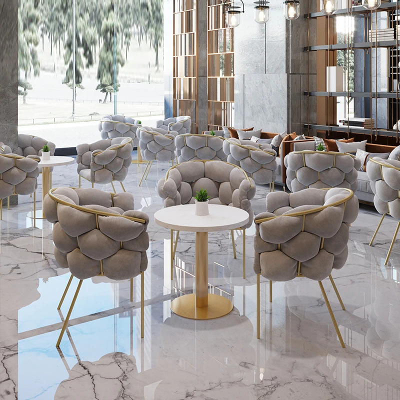 Designer Nordic Dining Chairs Office Luxury Design Gold Modern Dining Chairs Arm High Cadeiras De Jantar Kitchen Furniture