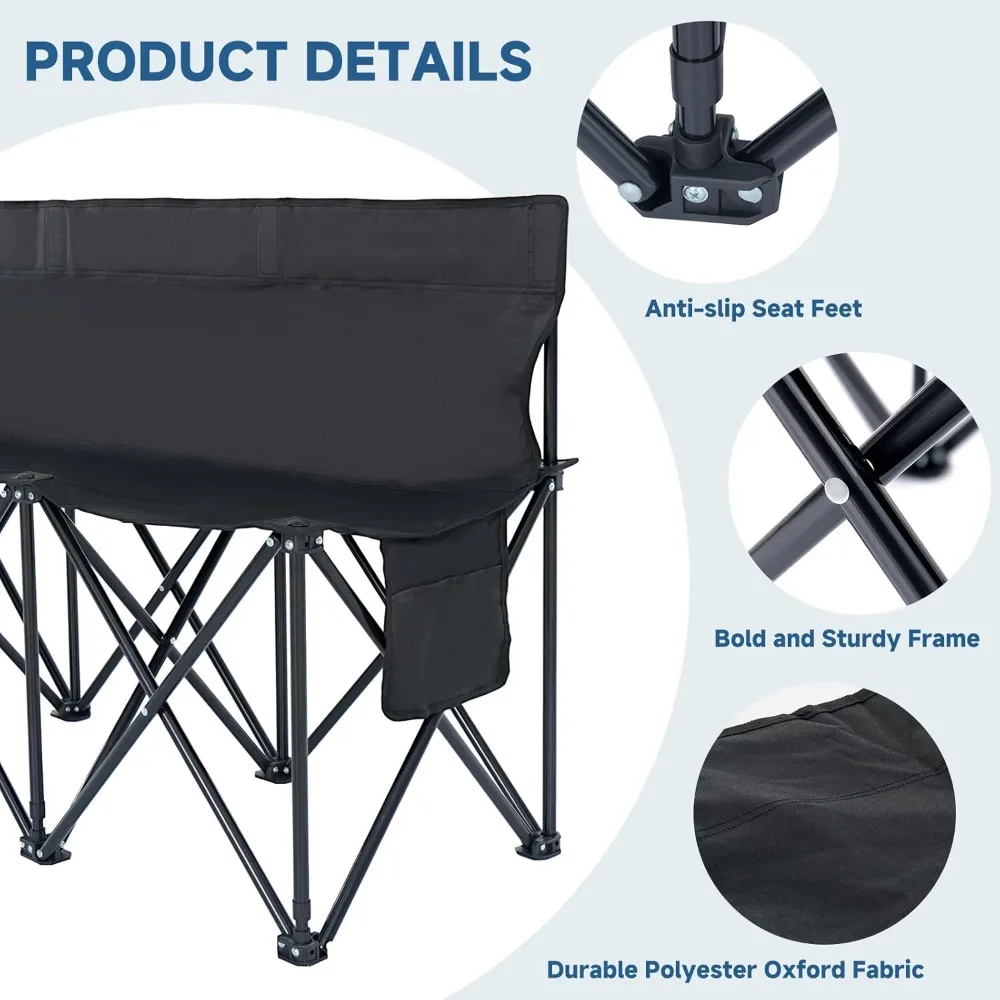 مقعد كرة قدم محمول قابل للطي بـ 6 مقاعد مع مساحة تخزين ومسند ظهر لجانب الفريق