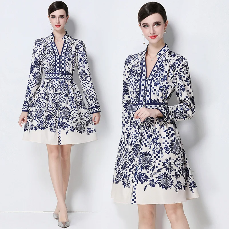 

Модная утягивающая юбка с принтом Dr Street Sle и высокой талией из поливолокна, длинная осенняя коллекция Sve Thiened