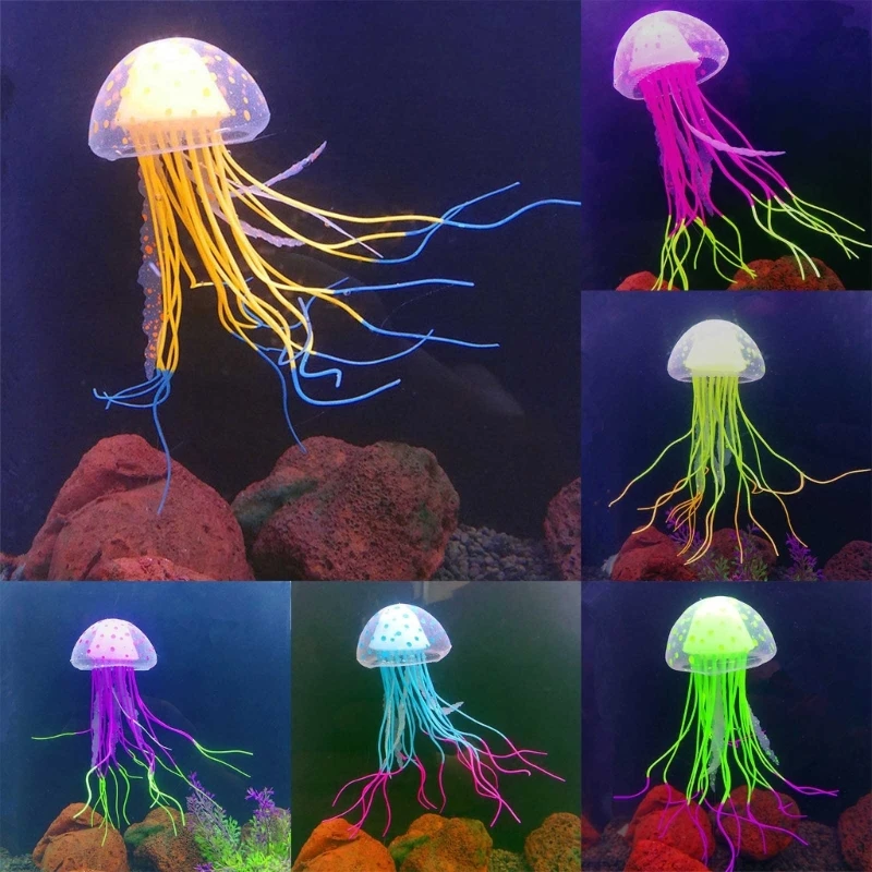 2024 New Jellyfish Fish Tanks Decorations Floating Simulation Ornament Jelly-Fish Decorations Suitable for Various Aquariums