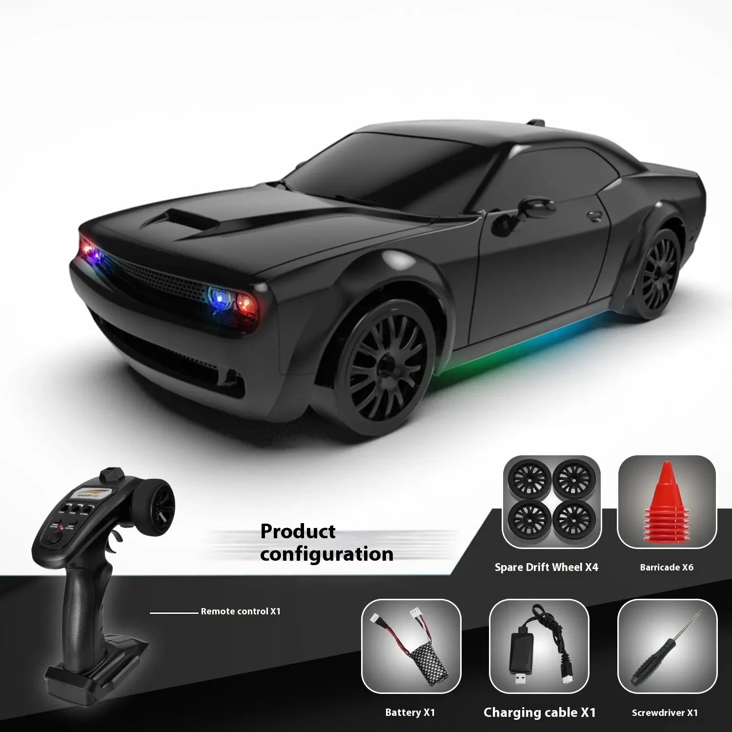 

New Fqd10 1/20 Rc Drift Car 2.4g 4wd Full Scale Drift Vehicle With Gyroscope Front And Rear Lights Can Be Controlled