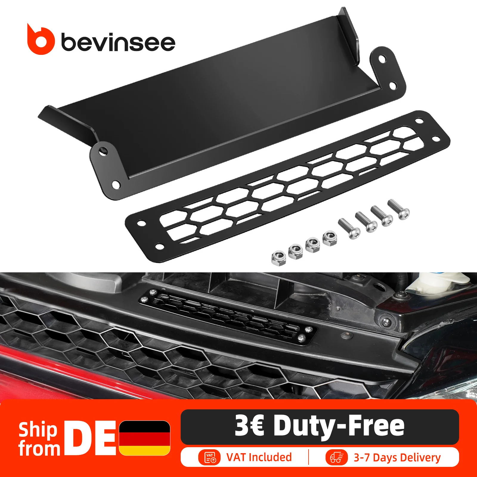 Kit presa d'aria dinamica BEVINSEE in acciaio ad alta resistenza per Audi S3 8V 2013-2020, per VW Golf 1.4/GTI/R MK7/MK7.5 2012-2020, aspetto lucido e brillante
