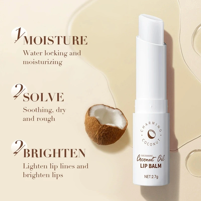 SADOER Coconut Lip Balm Moisturizing Anti Cracking Hydrating Repair Nourishing Anti Wrinkles Lipstick Lips Skin Care Products view 2