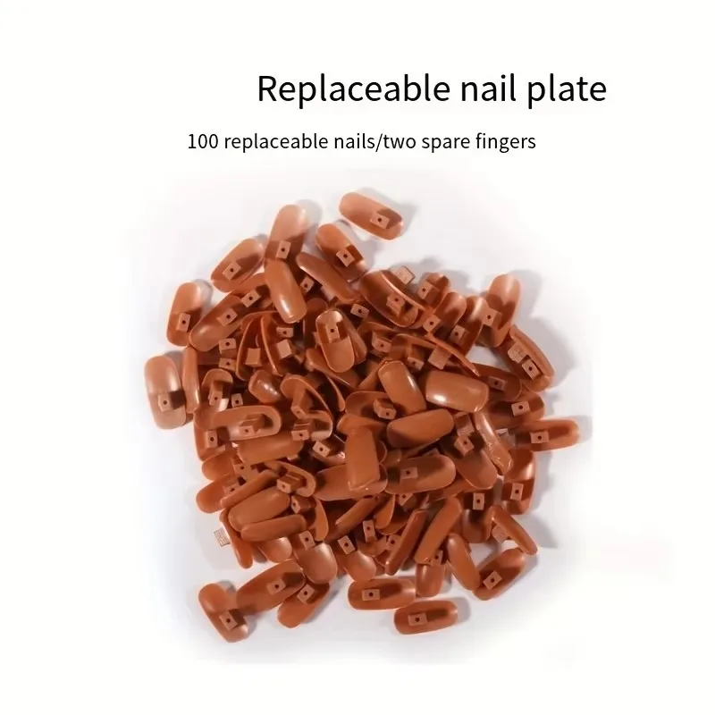 Detachable Beginner Practice Fake Nails Silicone Nail Set Mechanical Practice Hand Movable Fingers with Base