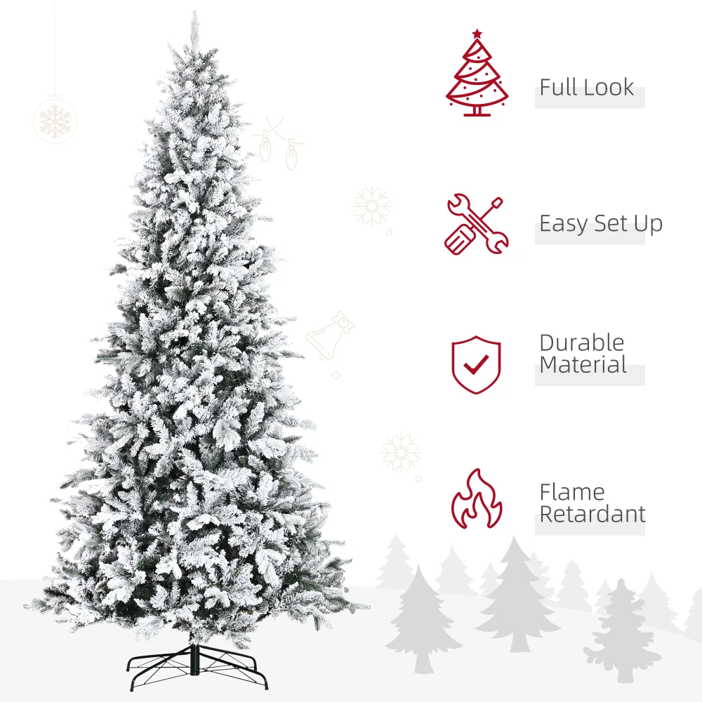 9Ft PVC Artificial Christmas Tree with 616 Realistic Cedar Branches,Auto Open， Event Decoration,christmas decorations for home