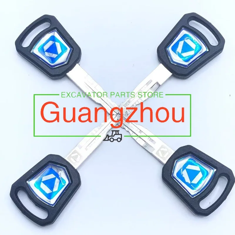 For XE60 75 65 85 215 75DA 60D 200 1/2/5pcs XCMG Excavator Keys with Keychain New Version Ignition Key Door Lock Key