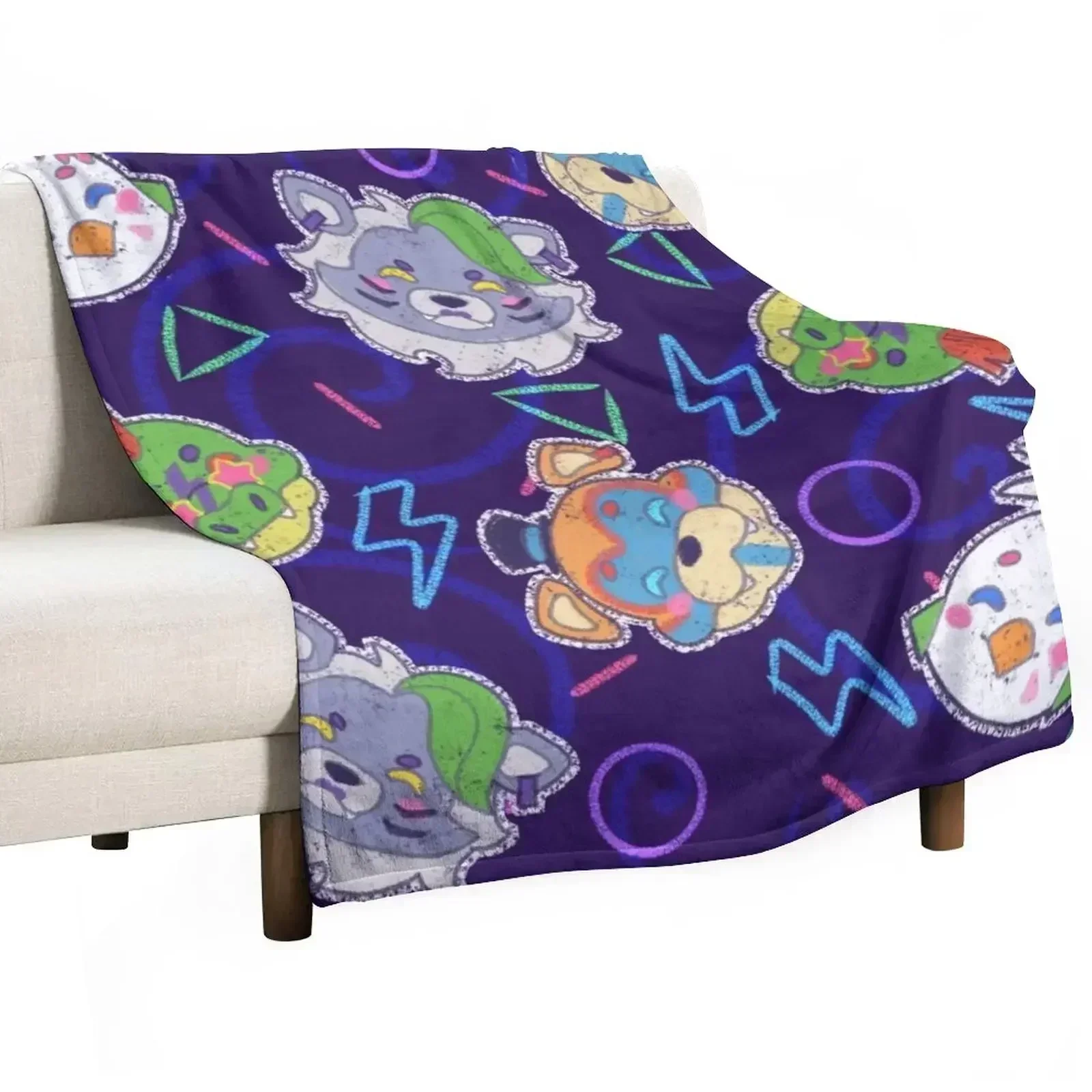 

Glamrock Pattern Throw Blanket Retros Winter beds Beach Blankets