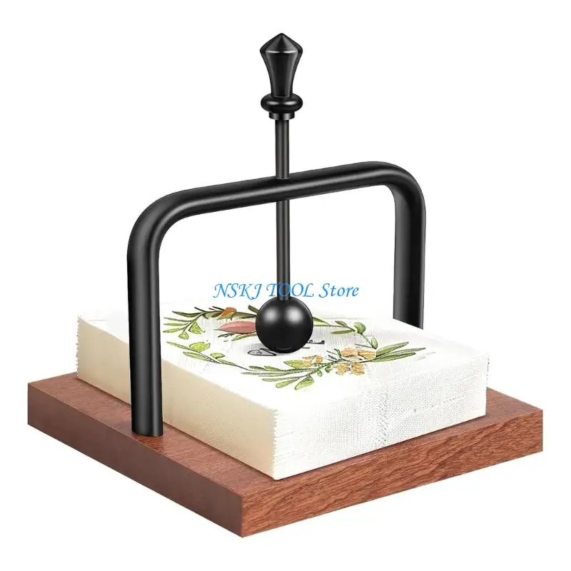 

L8RC Modern Aesthetic Aluminum Alloy Napkin Dispenser With Weighted Arm Base For Dining Table Countertop Storage