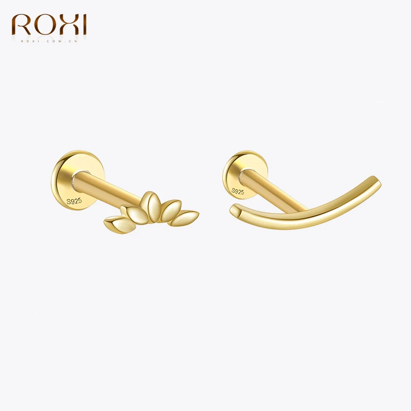 ROXI 925 Silver Smooth Single Row Earring Horse Eye Geometric CZ Earrings For Bride Women Simple Daily Wear Jewelry orecchini