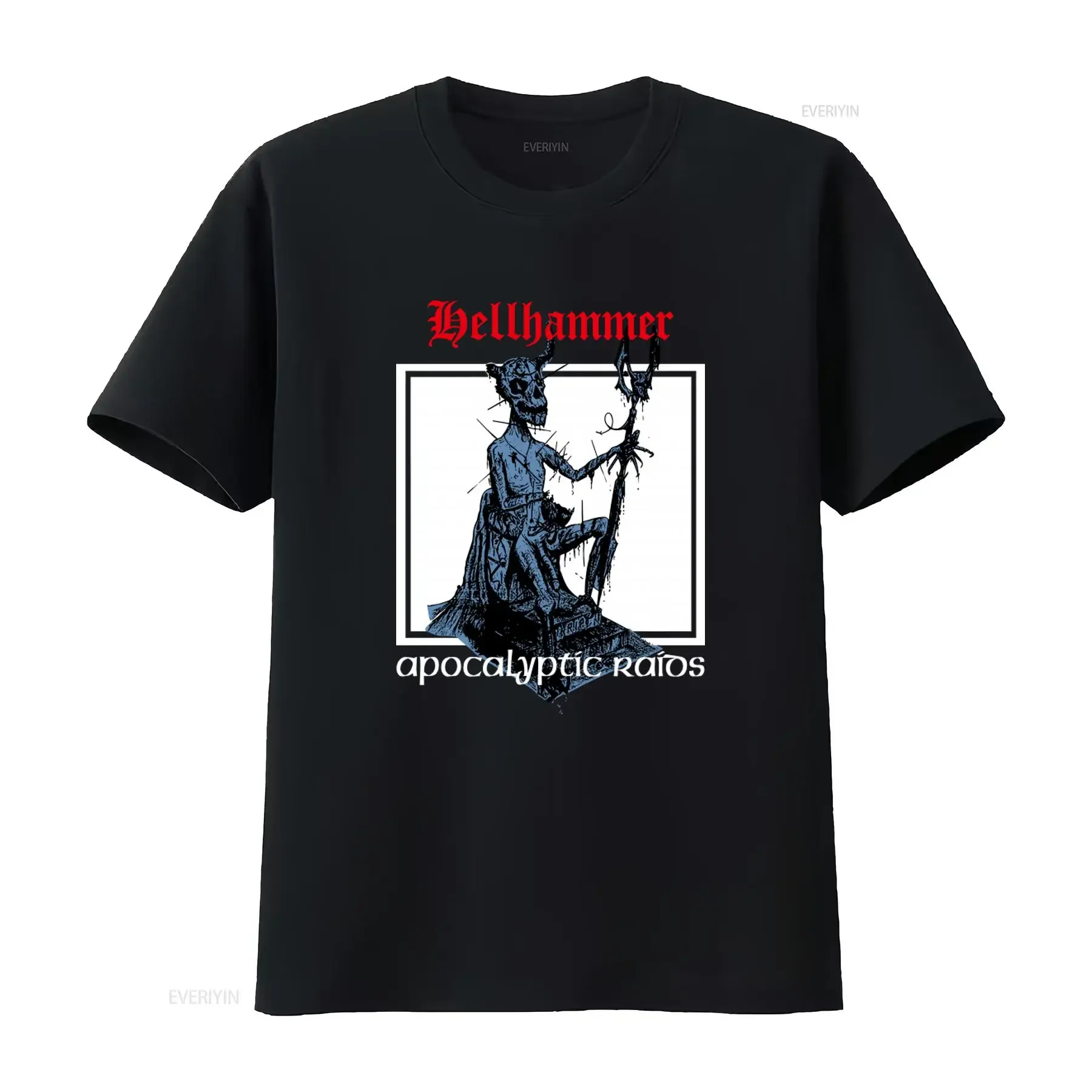 Hellhammer Apocalyptic Raids Print T Shirt Large Size Perfect for Metal Fans vintage Washed Comfortable Unisex designer clothes