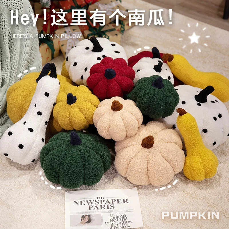 

Cute Pumpkin Shaped Plush Toy Throw Pillow Sofa Living Room Asymmetric Shape Soft Cuddly Stuffed Animal Plushie