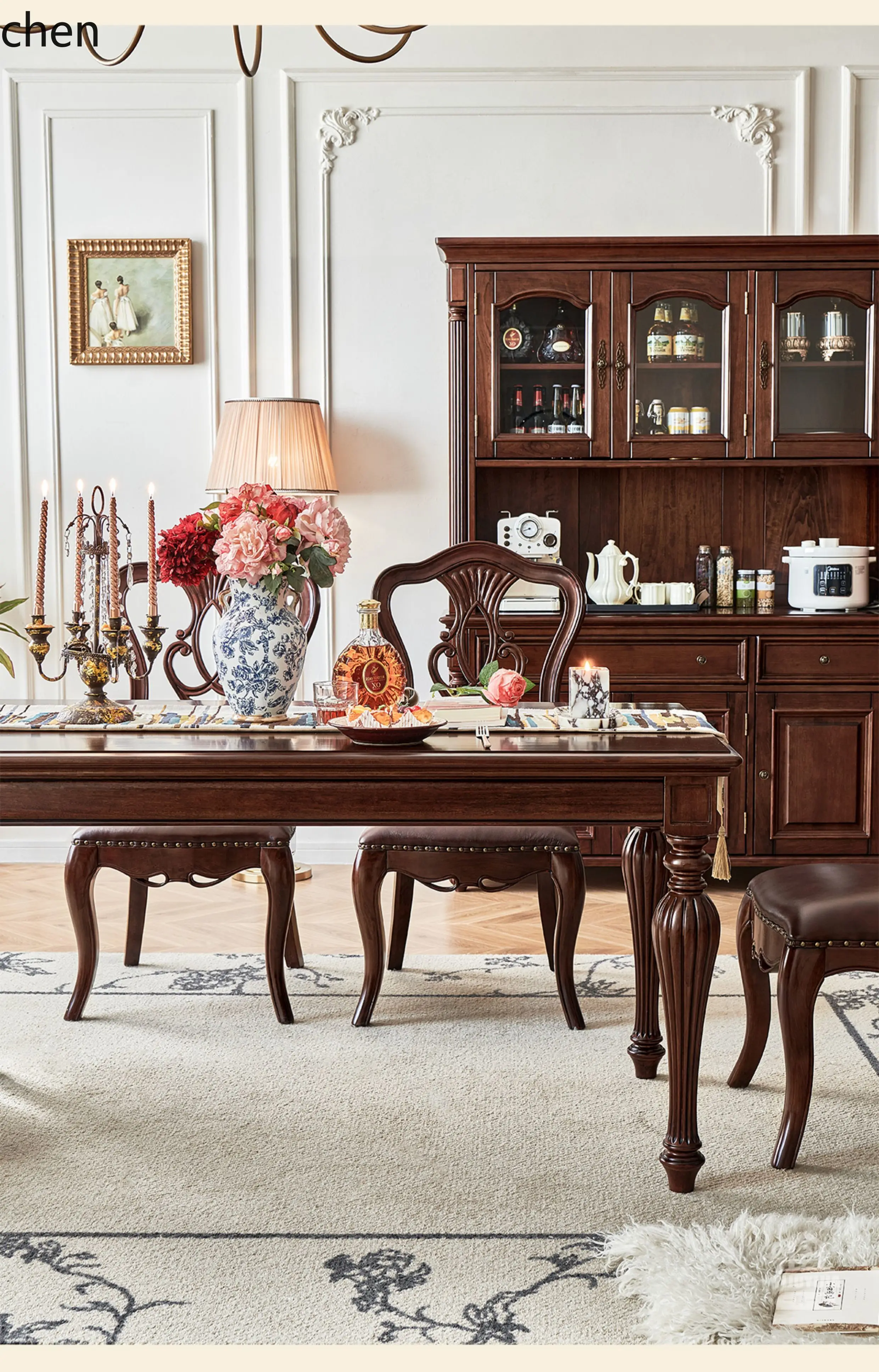 ZML Solid Wood Dining Table All Natural Wood Restaurant Dining Table and Chair Set Furniture