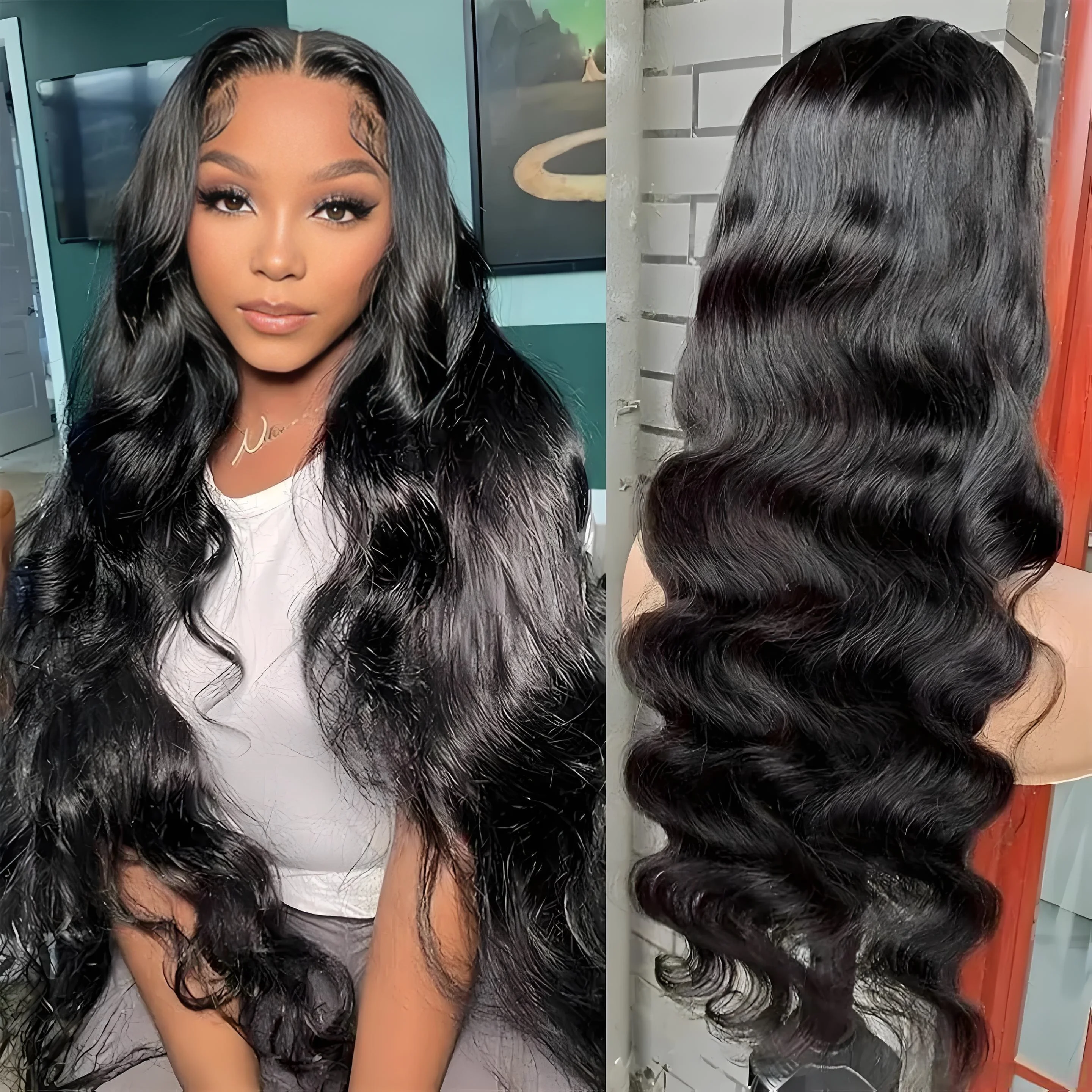 

Парик из натуральных волос с эффектом Body Wave, плотность 250, с фронтальной частью из кружева 360 Full Lace, для женщин, бразильские волосы, 13x6, предварительно прорезанный, с baby hair
