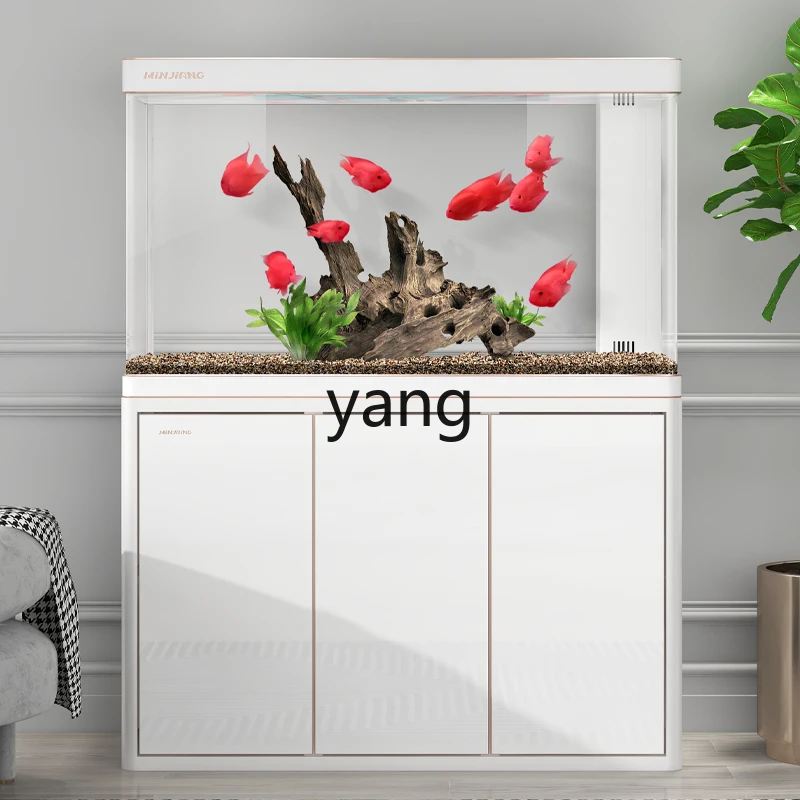 

LTT living room household hot bending ultra-white glass large aquarium curved bottom filter arowana tank