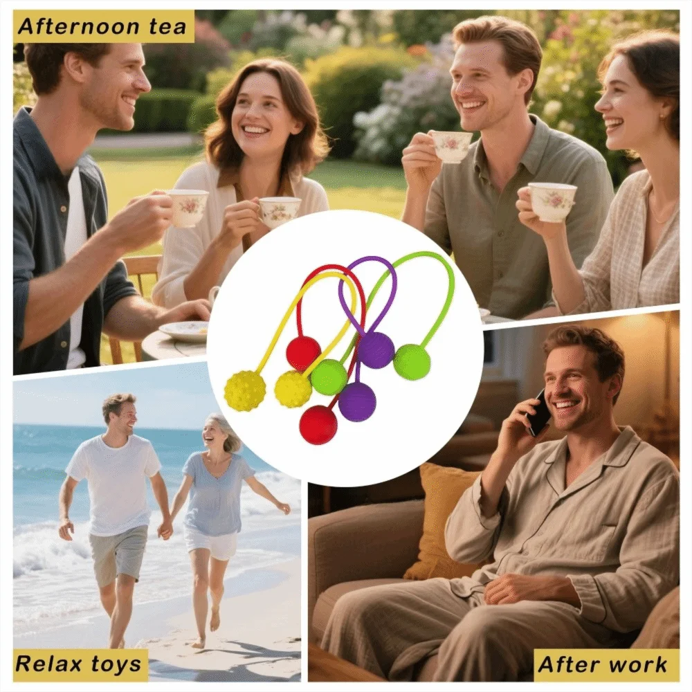 Perline colorate per la punta delle dita 4 pezzi/set Design massimo Giocattolo per esercizi con le dita Dimensioni portatili Materiale in silicone Giocattolo sensoriale per la punta delle dita