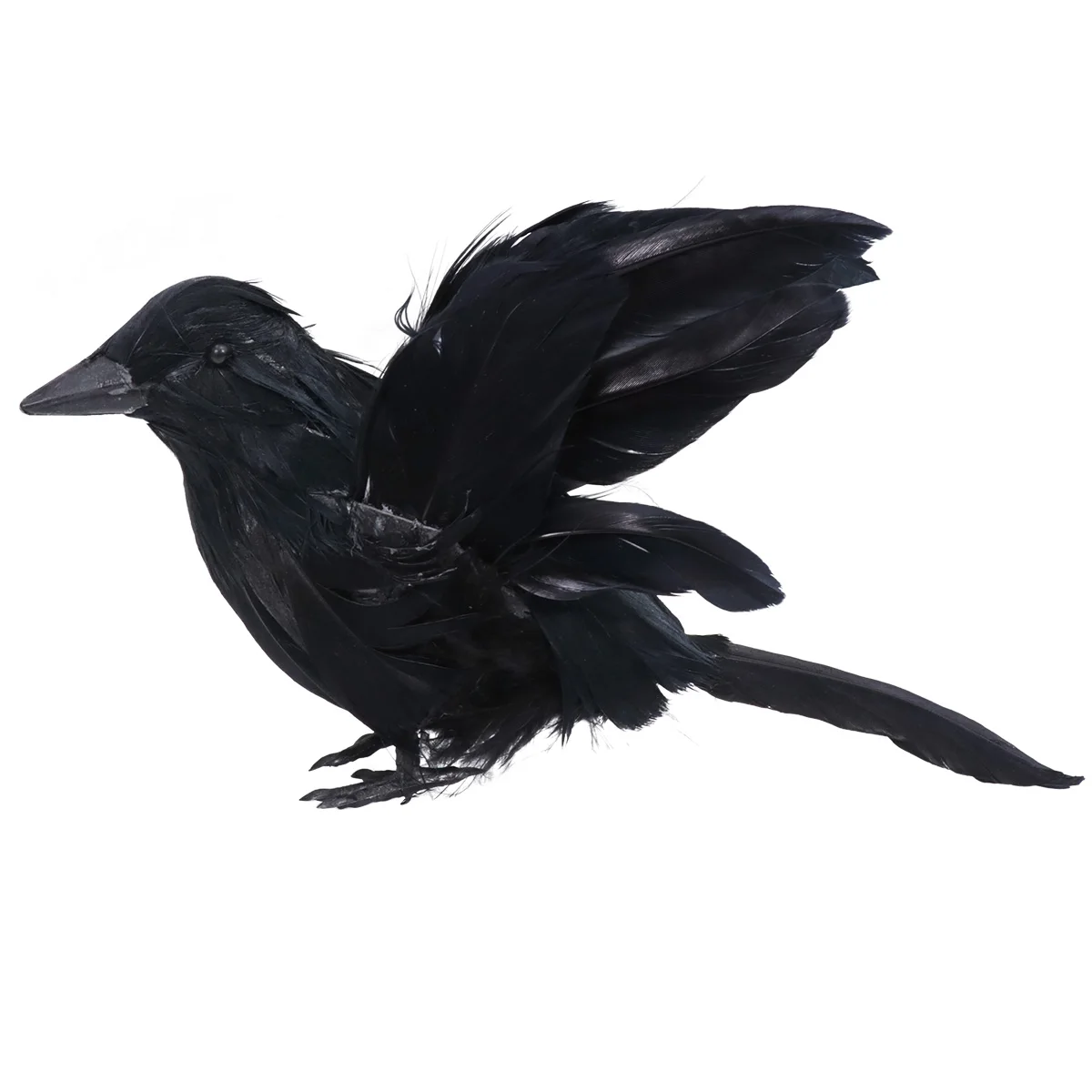 

Handmade Black Feathered Crow Ornament Decoration Crafts Bohemian Party Halloween Decorations