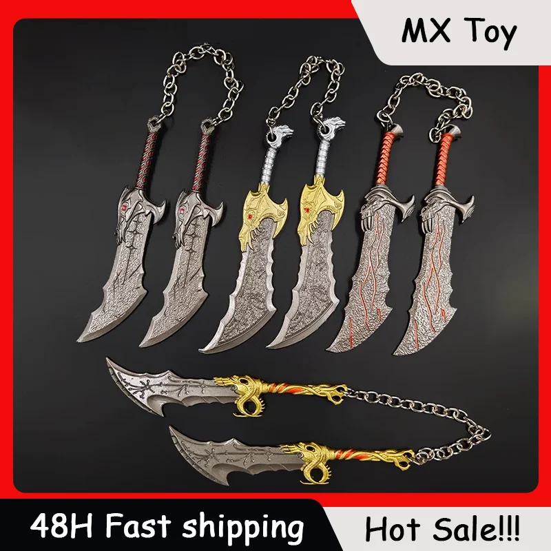 

13cm God of War Game Peripherals Kratos Blade of Chaos Pairing Metal Model Alloy Ornament Toy Knife Sword Gifts Collections