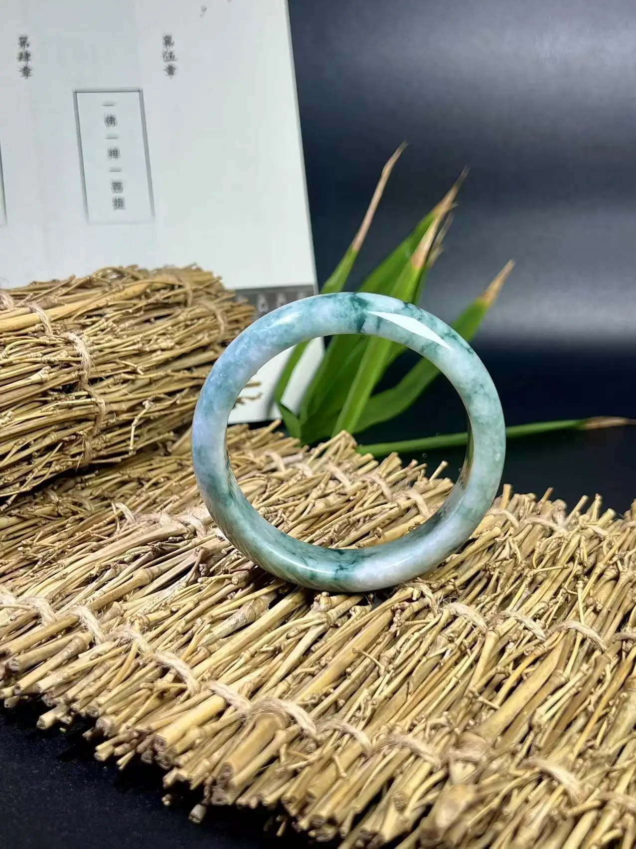 

Hand-Carved “The Ink Green” Jadeite Bangle – Emblem of Elegance, Vitality & Timeless Cultural Art - Free Shipping Jewelry