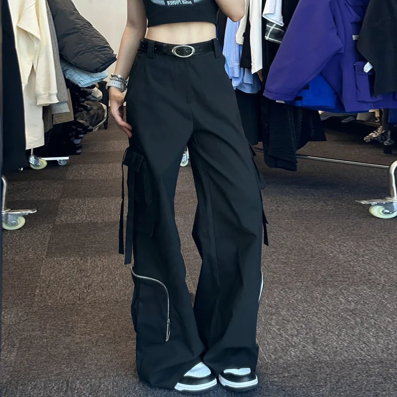 Pantaloni cargo Hip Hop stile americano Donna Y2k Streetwear Pantaloni a gamba larga Pantaloni sportivi larghi moda coreana Pantaloni da jogging Abbigliamento donna