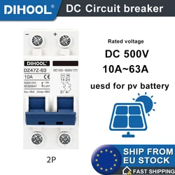 Obwód DC wyłączniki energia słoneczna fotowoltaiczna przełącznik MCB 500V 16A 20A 32A 40A 63A przełącznik powietrza dodatni ujemny ochrony PV MPPT