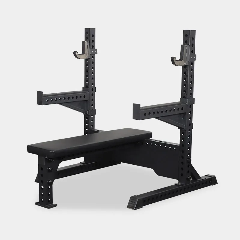 Banco de levantamiento de pesas multifuncional para abdominales y levantamiento con mancuernas, con soporte para barra y press plano/inclinado