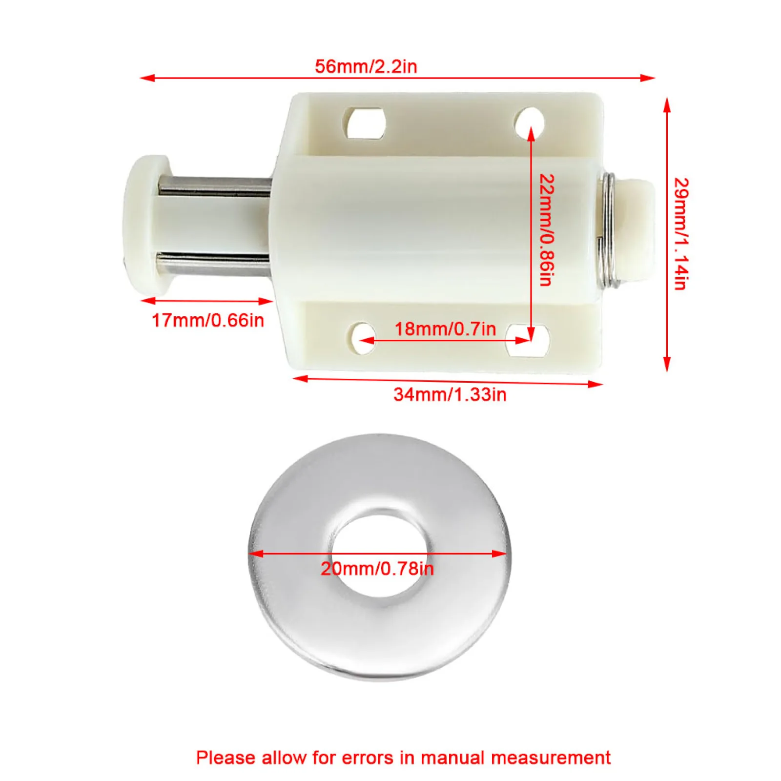 Magnetic Cabinet Door Pusher Magnetic Catch Door Closers Push Open Magnet Cabinet Door Catch For Wardrobe Push-type Free Handle