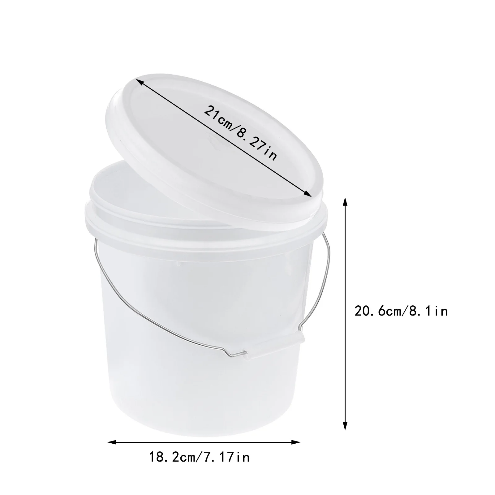 دلو بلاستيكي منزلي مختوم، سطل طلاء بلاستيكي، دلو حاوية متعدد الأغراض مع مقبض غطاء محمول 5 لتر #4