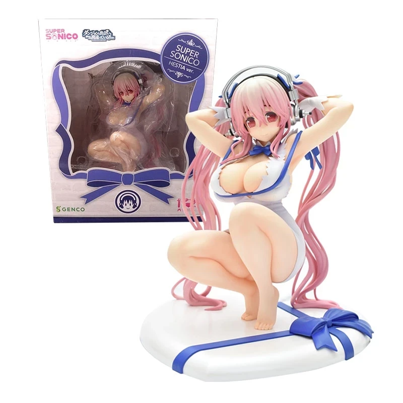 Figura de acción Sexy de Anime SUPERSONICO, modelo de sentadillas de Bikini Sonico, colección de muñecas de regalo de PVC, juguetes de decoración