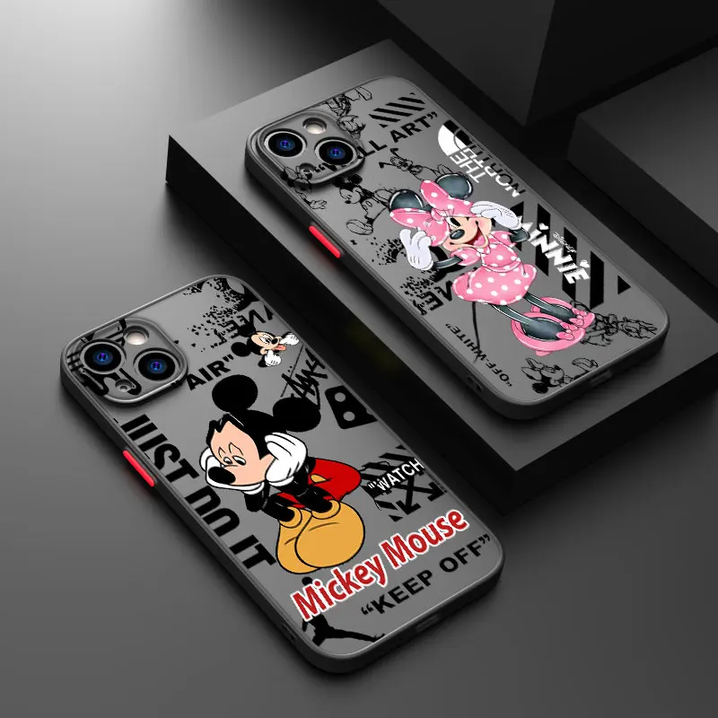 INS Disney Sports Brand Boy For iPhone 15 14 13 12 11 Pro Max XS Max X XR 7 8 Plus 6S 5S Frosted Translucent Phone Case