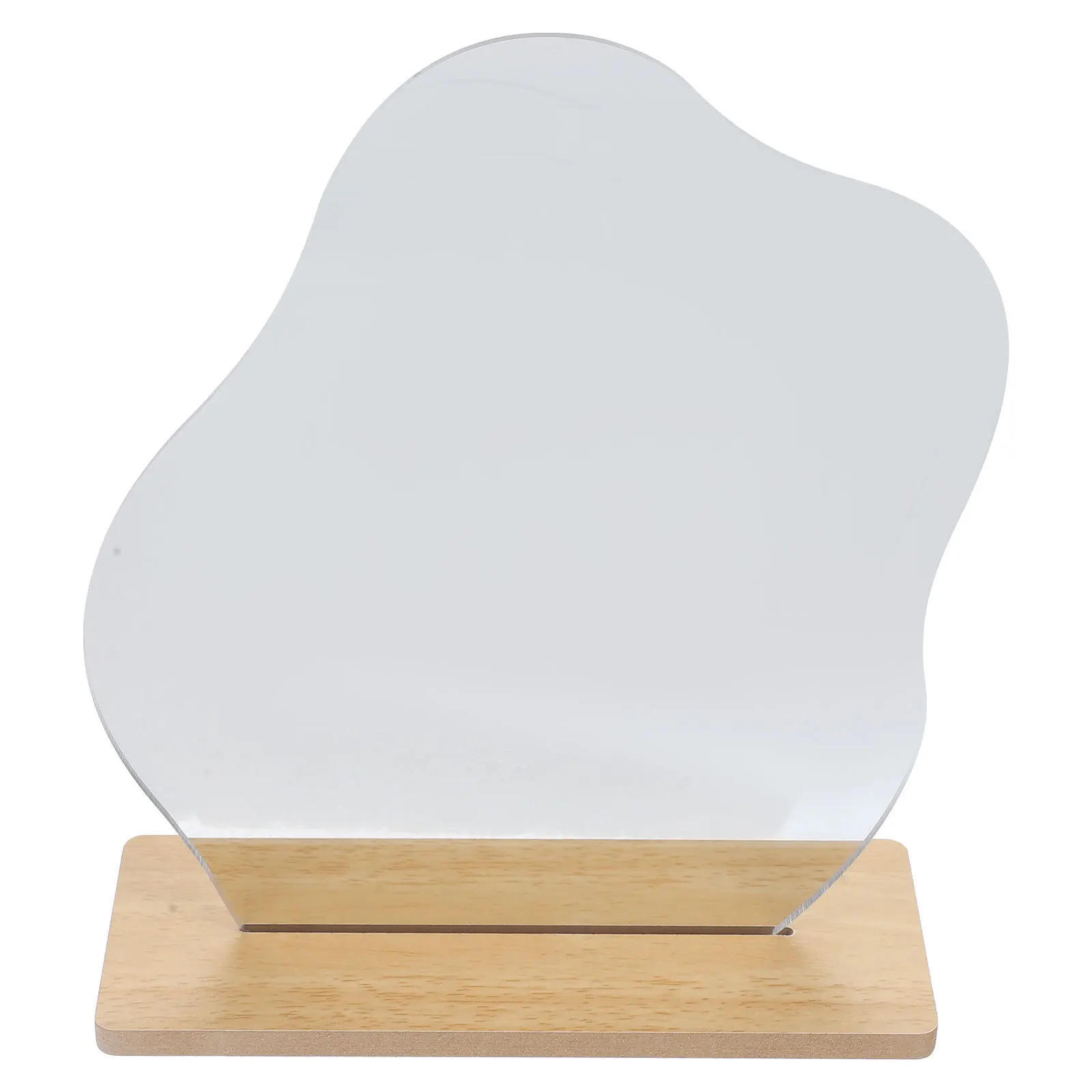 1 conjunto de espelho de maquiagem de mesa estética forma irregular suporte de madeira alta definição portátil vaidade quarto sala estar