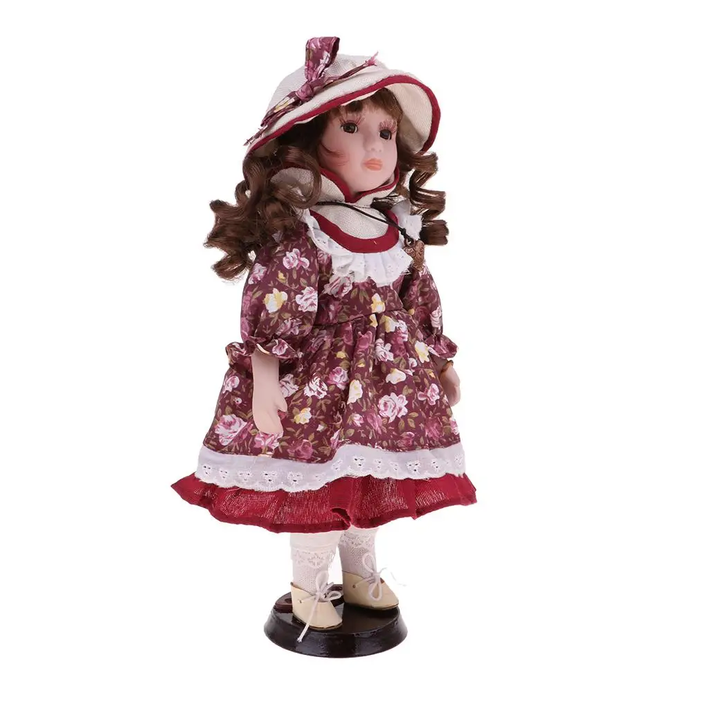 30cm Porcelain Doll Standing Figure Decoration Kids Birthday