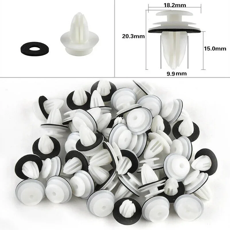 50PCS Door Panel Clip with Seal Ring Fastener Rivet Bumper Clip Retainer For BMW E34 E36 E38 E39 E46 M3 M5 Z3 X5 Car Accessories