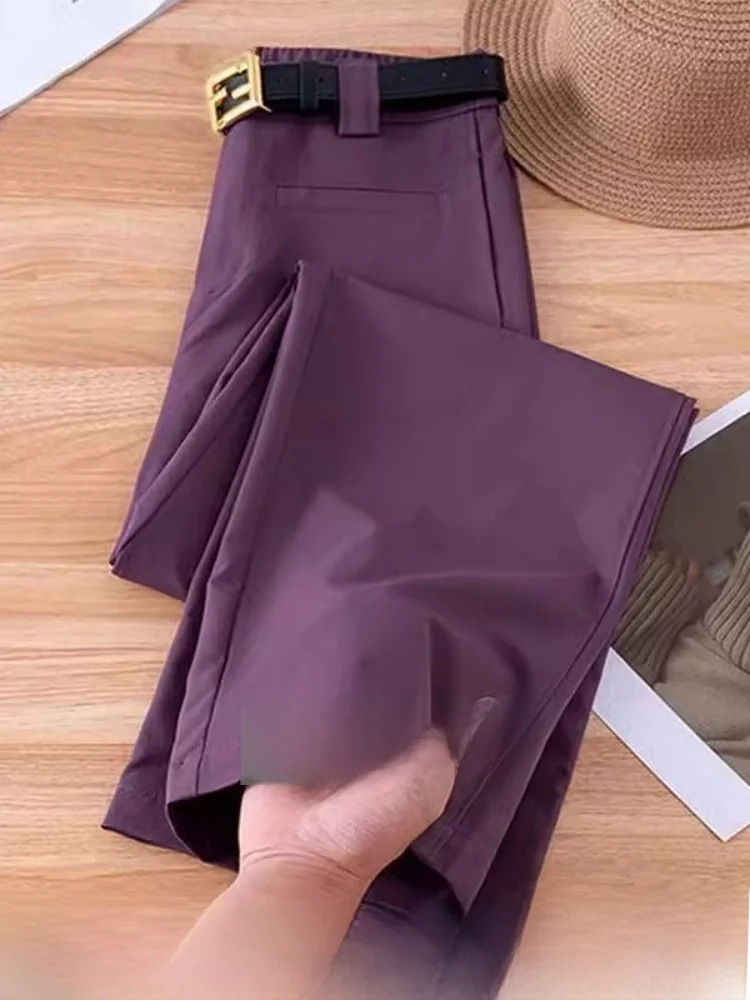 

Женские брюки-палаццо с высокой талией, прямые, струящиеся, повседневные, стройнящие, для офиса, с декоративными элементами, немнущиеся