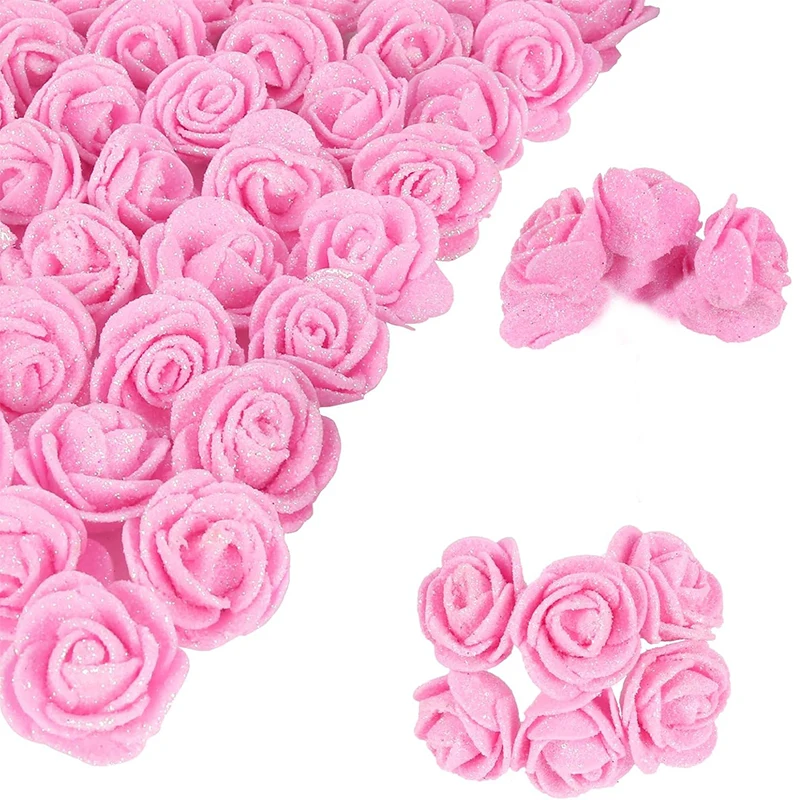 6/12 Stück Kristallrose, künstliche Blumen, 7 cm, gefälschter Blumenkopf für Heimdekoration, Hochzeit, Hochzeit, Dekoration, DIY, Handwerk, Geschenk, Zubehör – Detail 1