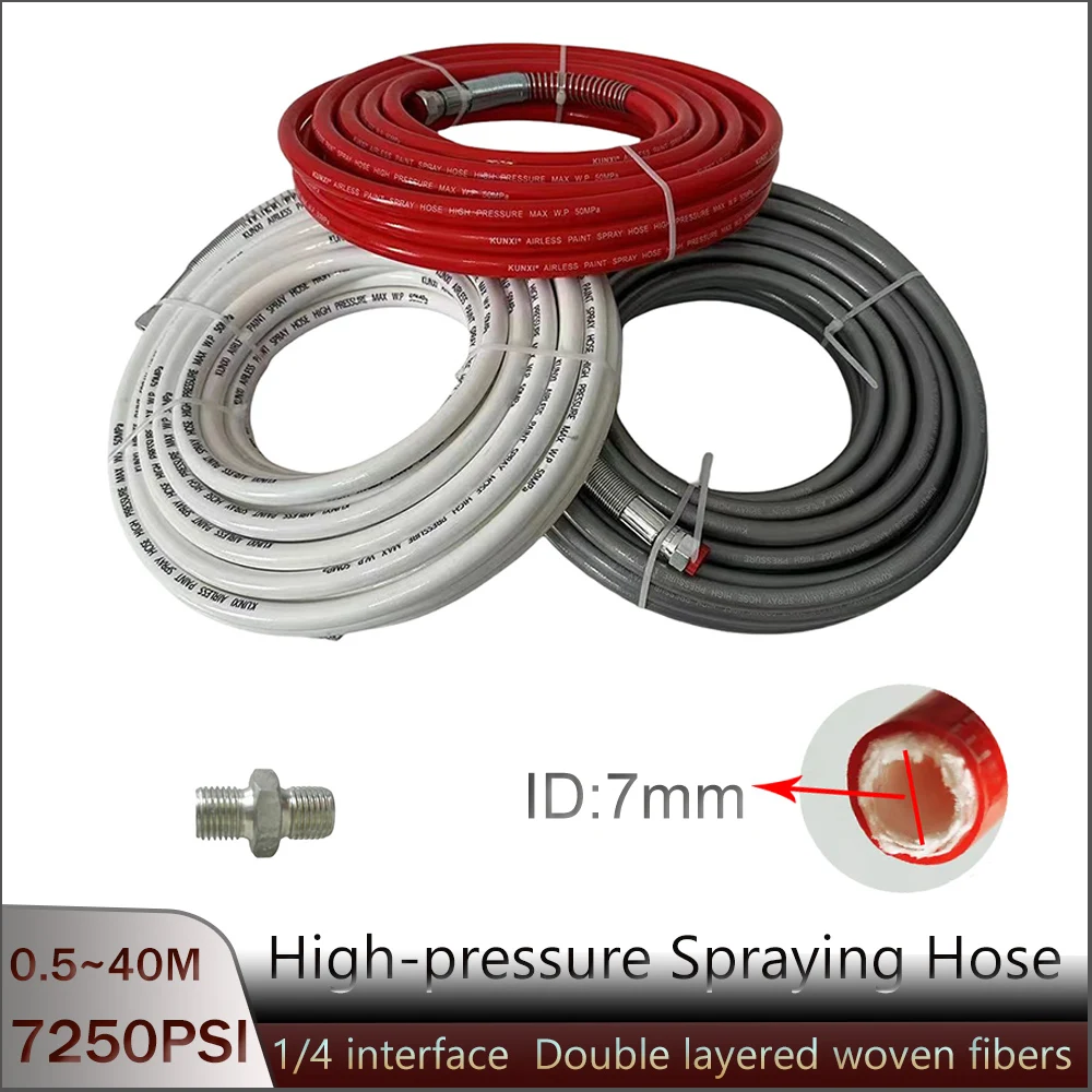 Length 0.5~40M 1/4BSP Interface High-pressure Airless Spraying Double-layer Fiber Hose Connection Spray Gun Spray Paint Machine