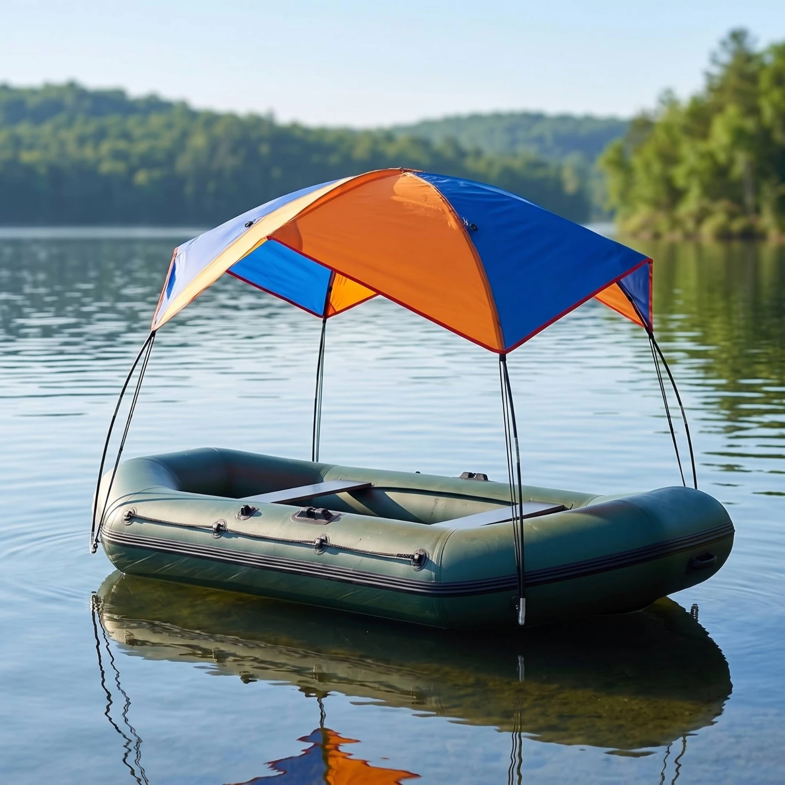 Inflatable Boat Sun Canopy Collapsible Inflatable Boat Bimini Top Bimini Top with Mounting Hardware Adjustable Long-Lasting