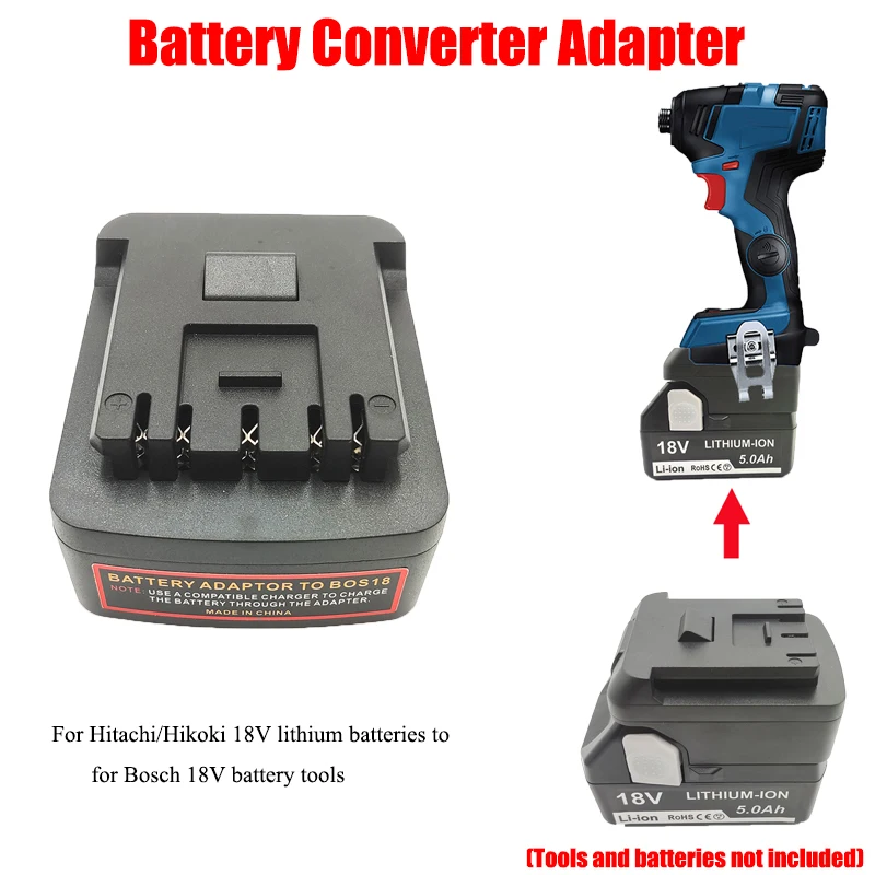 Battery Adapter for Bosch 18 Tools for Hitachi/Hikoki 18V Lithium Batteries To for Bosch 18V Li-ion Battery Cordless Power Tools