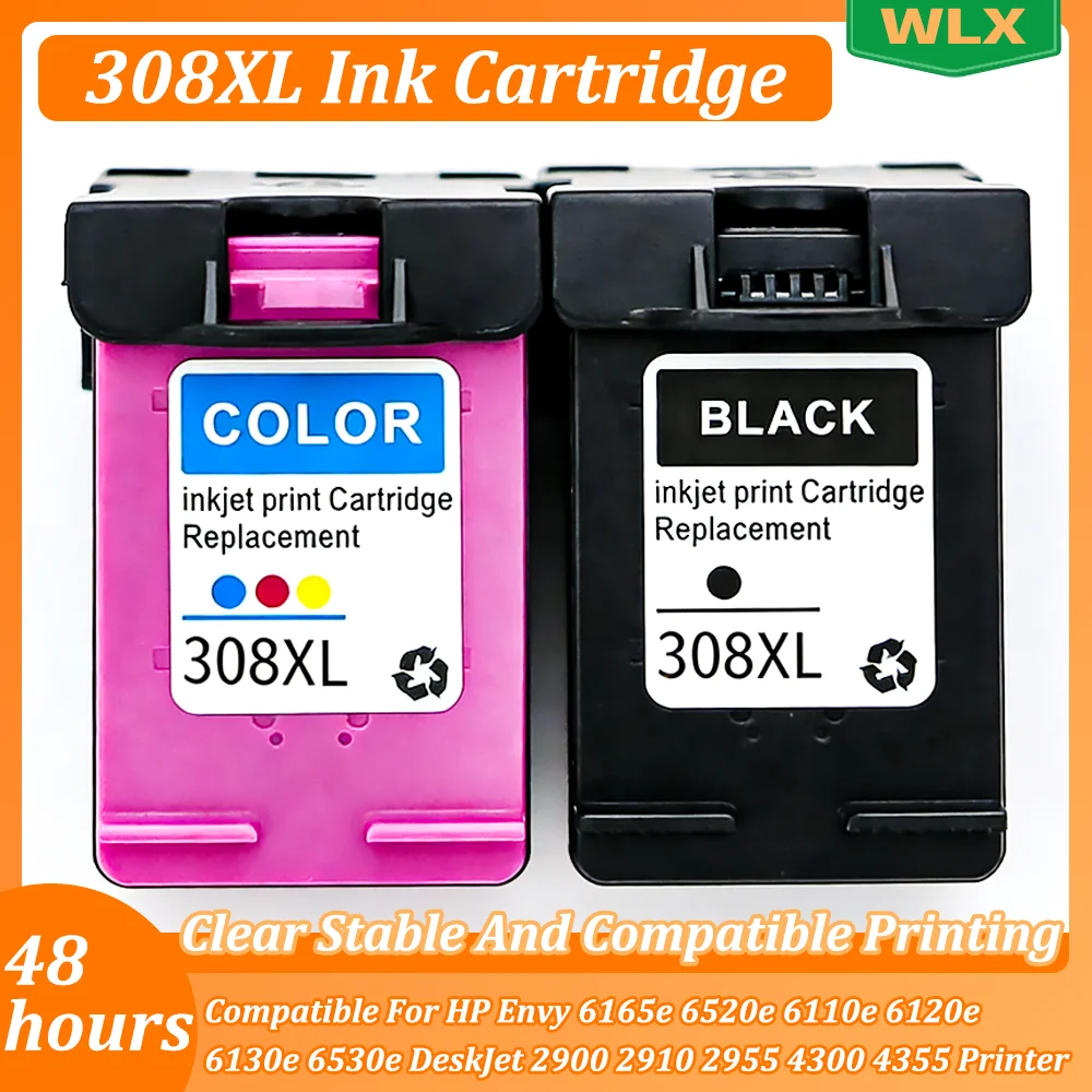 308XL Ink Cartridge Compatible For HP 308 HP Envy 6165e 6520e 6110e 6120e 6130e 6530e DeskJet 2900 2910 2955 4300 4355 Printer