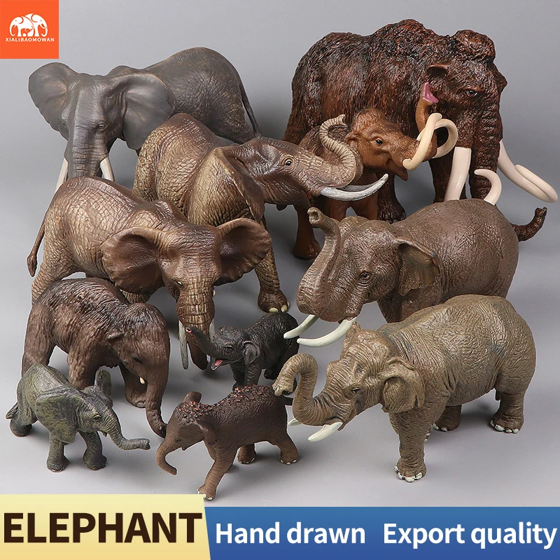 

African Wild Animals Big Mammoth Elephant Model Simulation Action Figures PVC Educational Toy Collection for Kids Gift