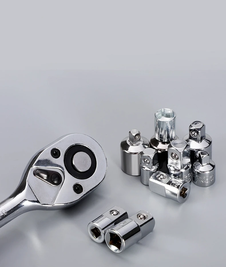 1/4" 3/8" 1/2" Ratschenschlüssel-Adapter, Ratsche/Stecknussverlängerung/Umrüstsatz aus Chrom-Vanadium-Stahl für die Wartung von Automobilen – Detail 4