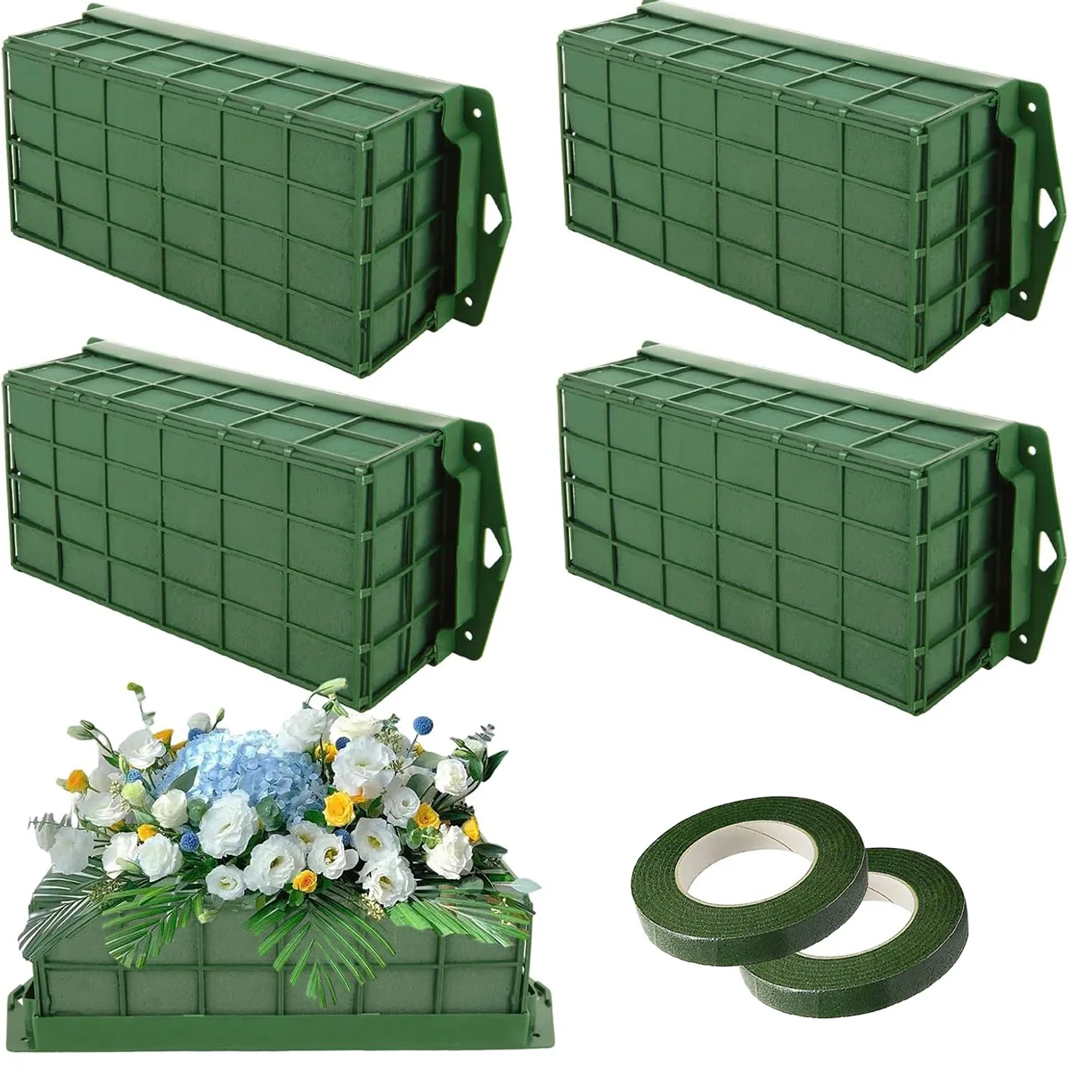 قفص رغوة الأزهار مستطيل حامل قفص الزهور ترتيب لوازم للزهور الطازجة ديكورات إزالة الأعشاب الضارة المنزلية #3