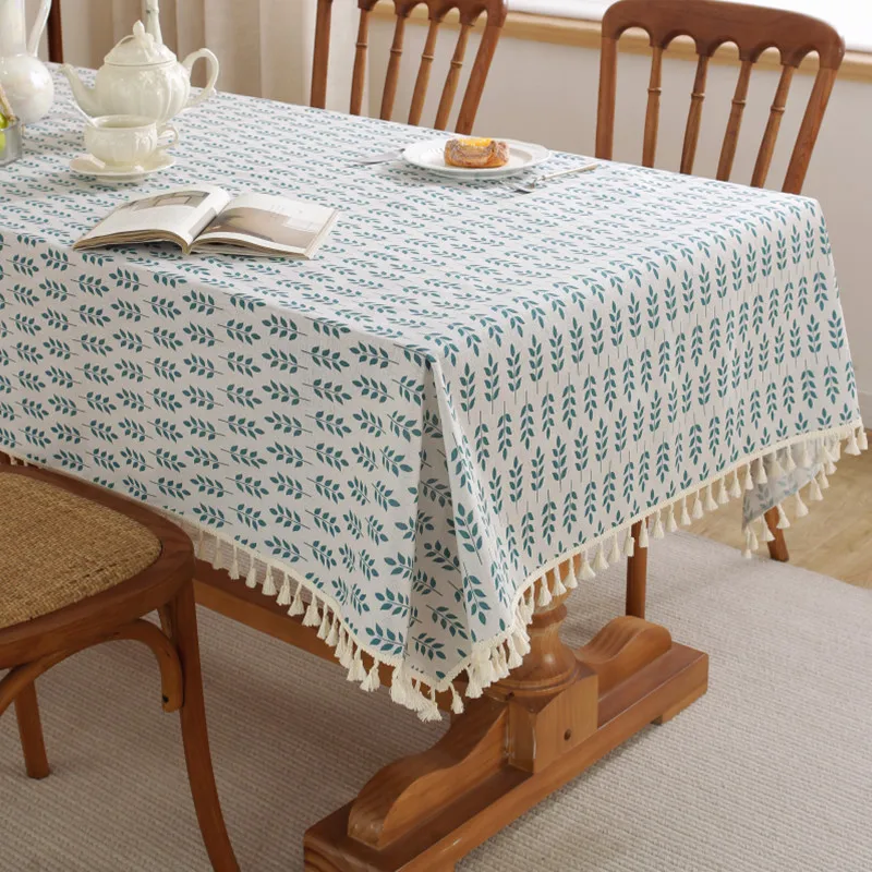 Cotton Linen North style Wheat Ear Printing Rectangular Table Cloth Kitchen Table Map Towel Tablecloth Table Wedding Decor