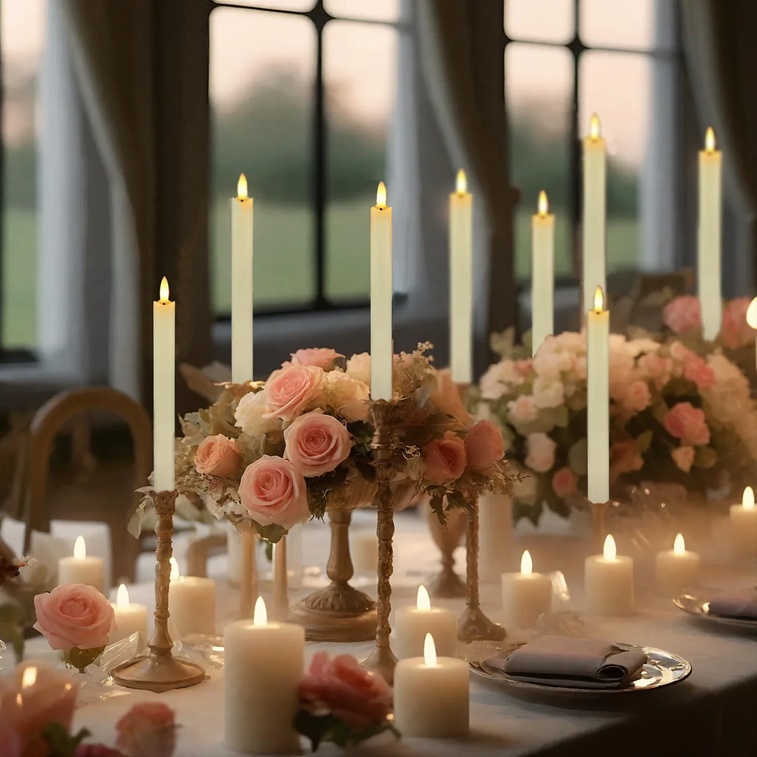 12-120Pcs LED Candle Taper Candles Decorative Candles for Wedding Decoration Flameless Candle Light Floating Candles for Holiday