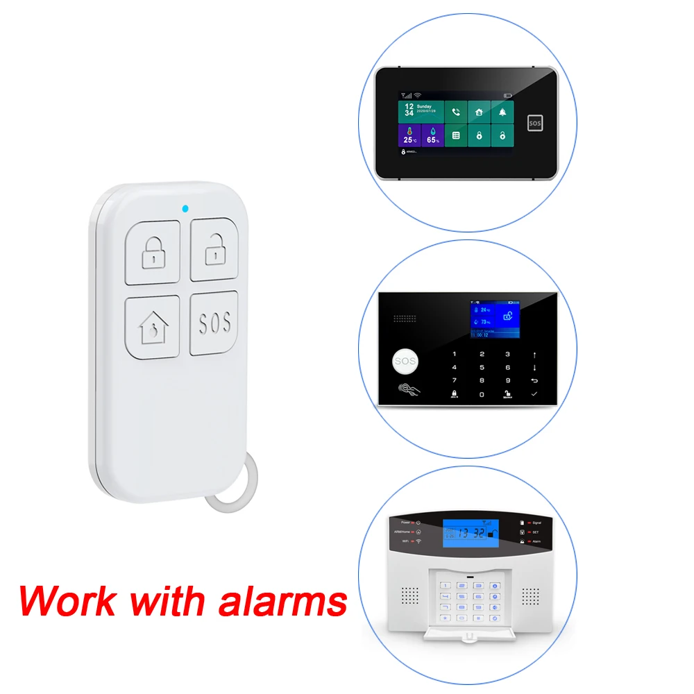 433MHz Wireless Remote Control Long Wireless Range For Smart Home Switch Works With Security Alarm Systems White Control Device