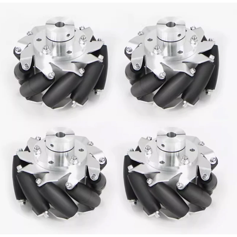 100mm Aluminum  Wheel Set With Coupling (2Left,2Right)/ Robot Car Caster