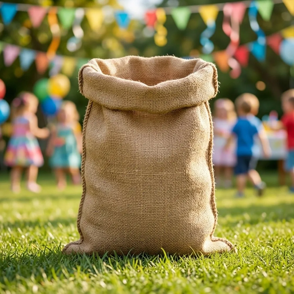 2 Piece Burlap Sack Collection 60 x 100 CM for Plants Potatoes Onions Lawn Use and Active Family Gathering Activities